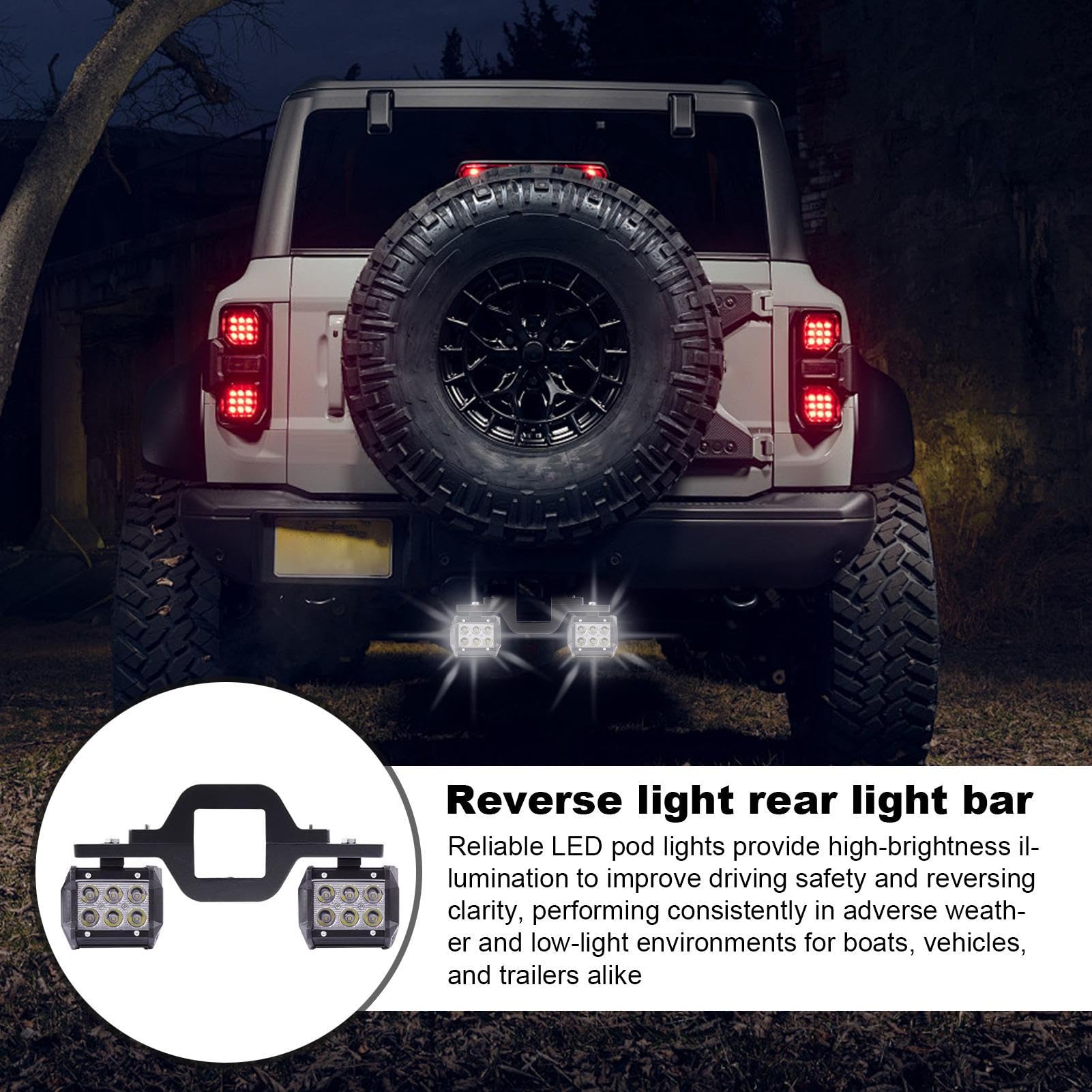 Feux Pods Pour Camions - Bandeau LED pour Hayon de Camion et Véhicules Utilitaires,Projecteur Antipoussière Étanche Accessoires Auto Pour Conducteurs Voyage
