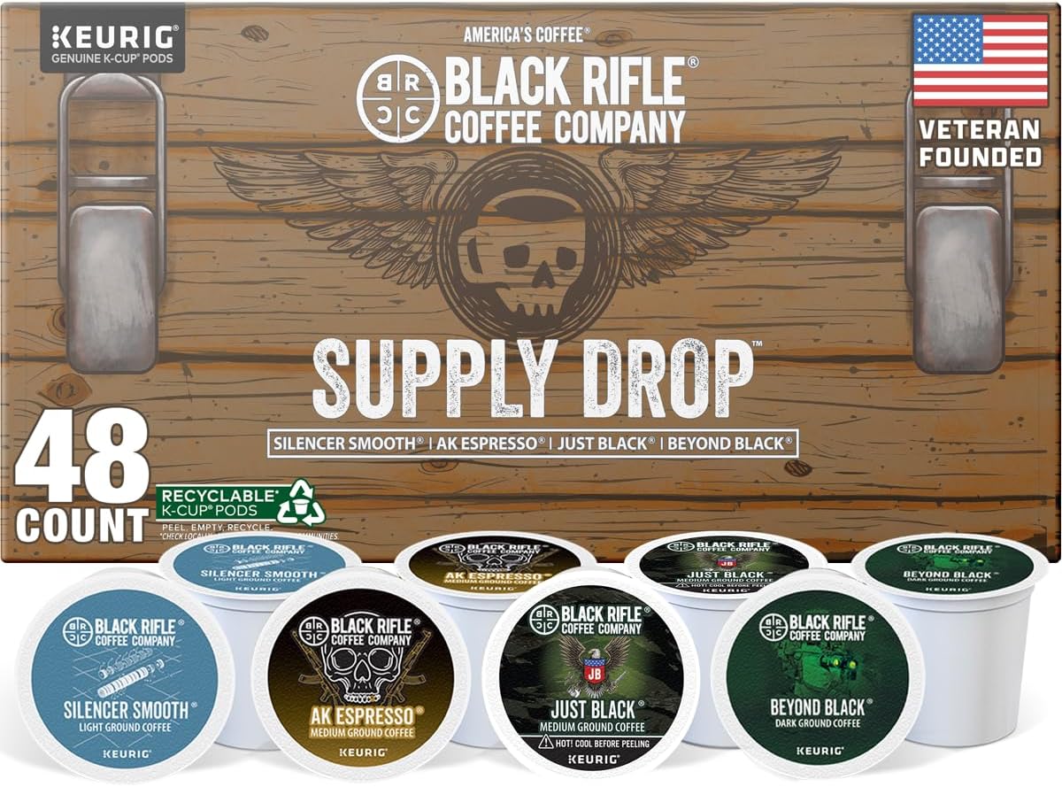 - Supply Drop Variety Pack (48 Count of K Cups) - Silencer Smooth, AK Espresso, Just Black, & BeyondBlack KCup Pods - K Cups Coffee Variety Pack