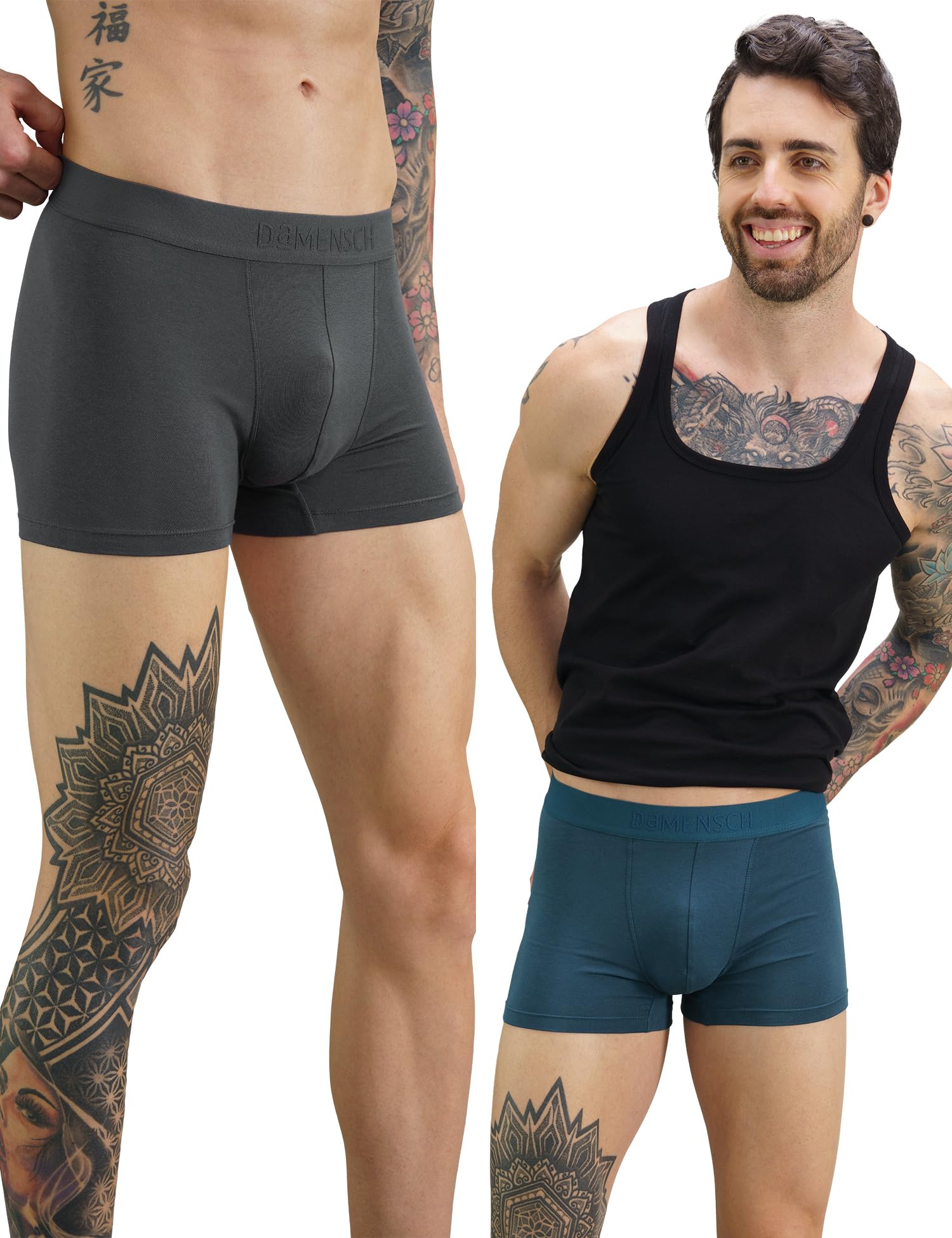 damensch Modal Regular Fit Printed Trunk Underwear Anti-Bacterial Moisture Wicking Breathable Microfibre Waistband Comfortable Deo-Soft Trunks for Men-Blue Opal, Blayze Grey-S-picture-44