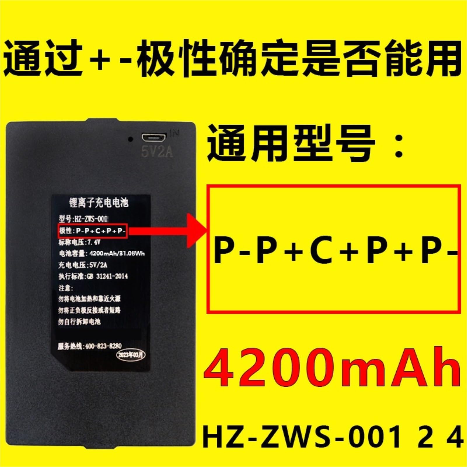 Batterie rechargeable de verrouillage d'empreinte digitale 4200mAh