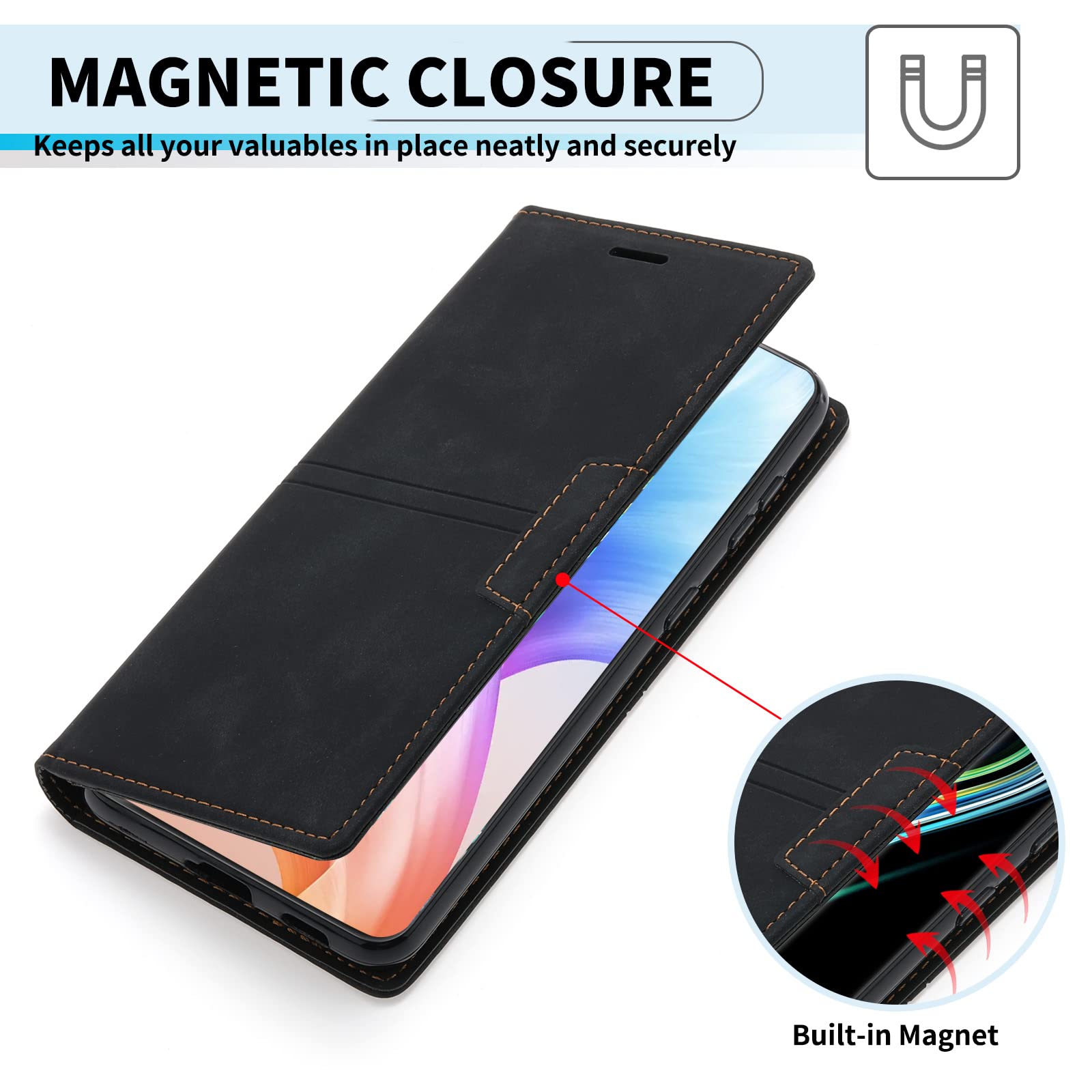 Custodia Portafoglio OKZONE Per Huawei Mate 10 Pro - Pelle PU Con Slot Schede E Supporto - 2