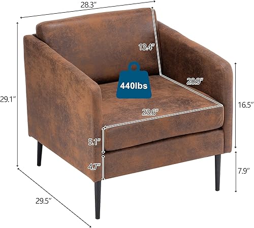 Miniatura 2 de VINGLI Juego de 2 sillas rústicas modernas para dormitorio, sala de estar, oficina, sala de espera, recepción, 29.5 pulgadas de profundidad x 28.3