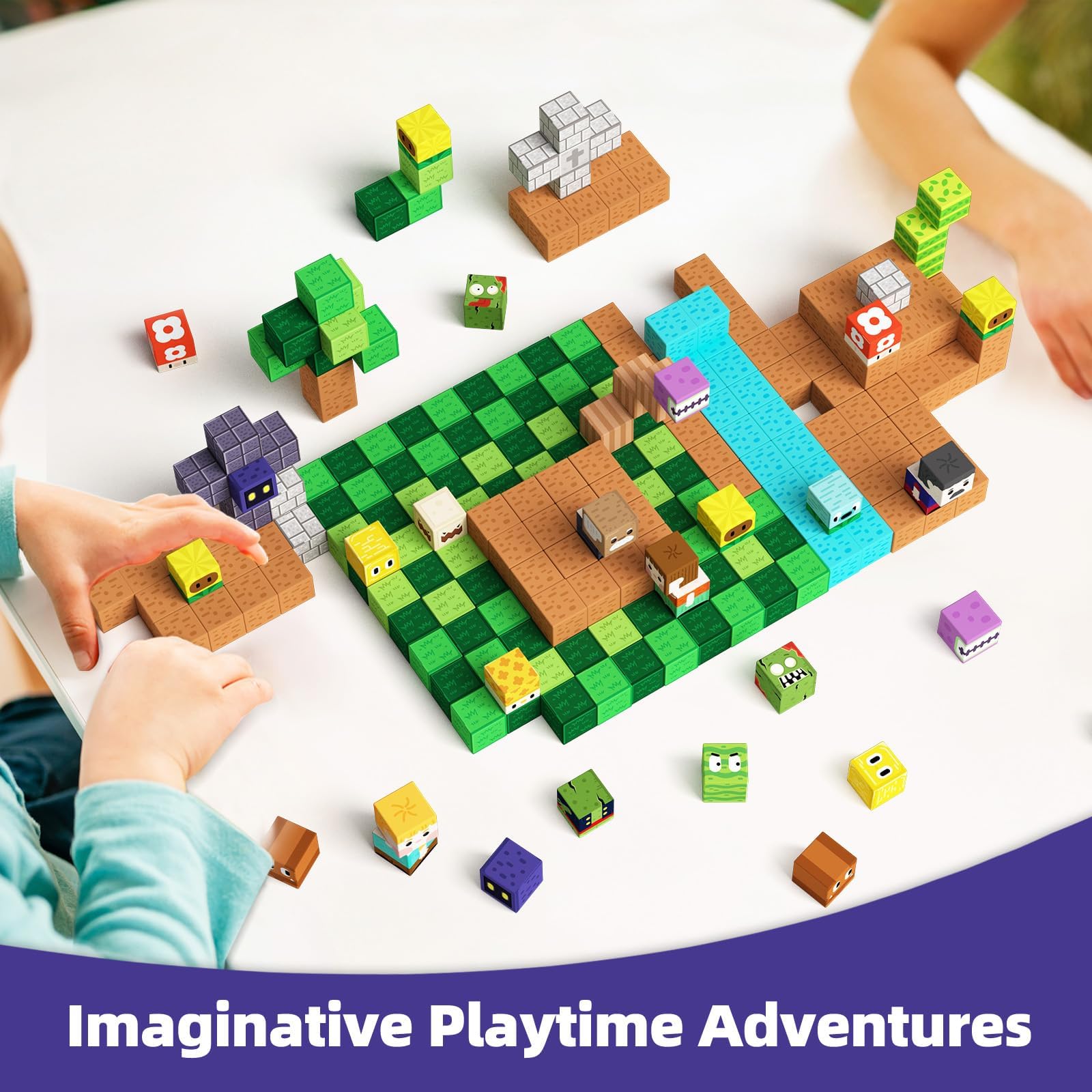 GobiDex Blocchi di Costruzioni Magnetiche per Bambini 100 Pzi, Blocks di Zomblock, Giocattoli Educativi per bambini, Regalo per Bambini e Bambine dai 3-10 Anni