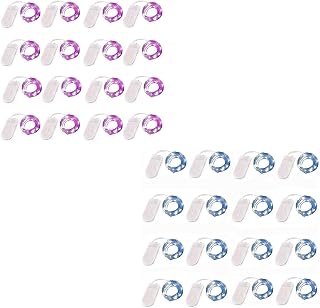 YJFWAL 16 Packs Fairy Light (Blue) and 16 Packs (Purple) Bundle Combination, Copper Wire Firefly Lights Battery Operated, Waterproof Mini Starry String Lights for Wedding Bedroom Party Festival Deco