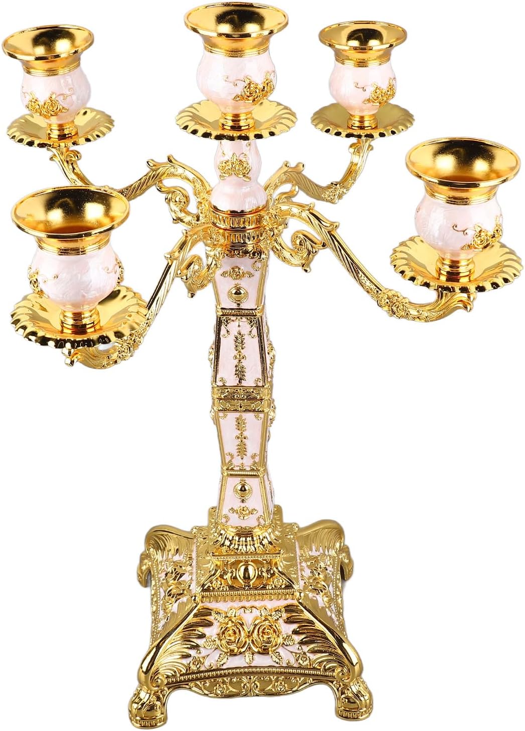 Vintage Bronze Metal Candelabra with Three Arms Elegant Candlestick Holder for Romantic Dinners & Weddings