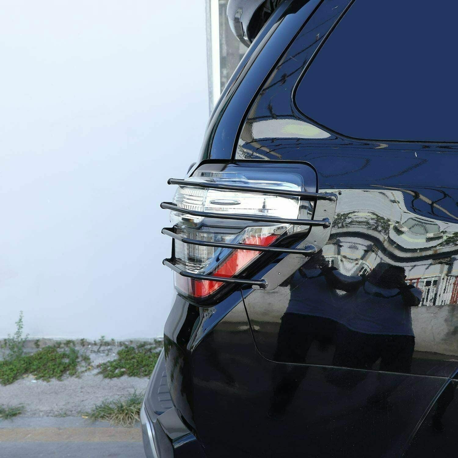 Front & Rear Head Light Lamp Guards Protector Cover Trim Kit 4 Pieces/Set for Toyota for 4Runner 2014-2022 Black Gloss - FRHLLGPCTKF42