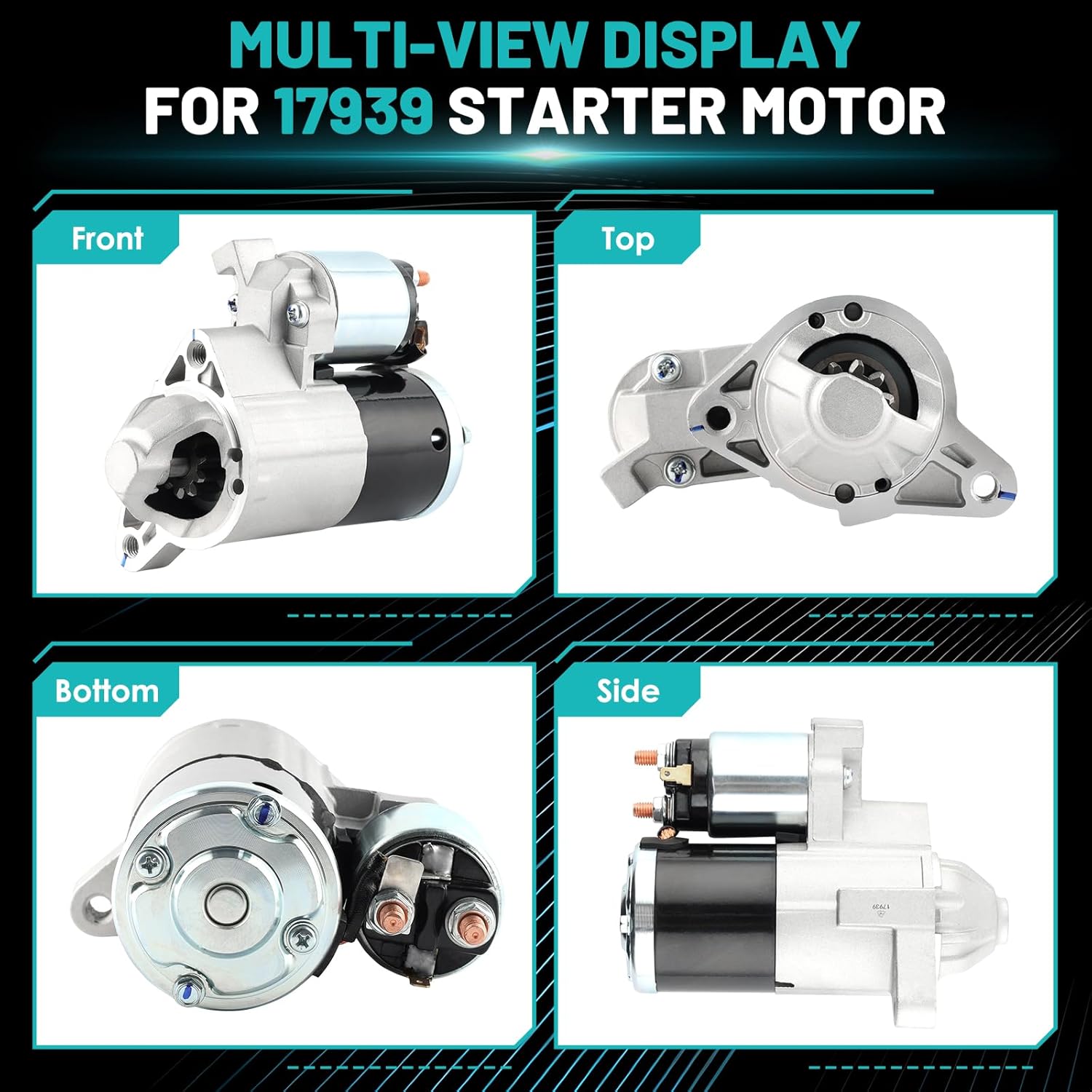 17939 Starter Motors Fit for Jeep Commander 2006-2010, Grand Cherokee 2005-2010 V6 3.7L Automotive Replacement Starter#56044734AA M000T31471 M0T31471 Engine Starters