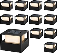 Vista 1 de Viewsun Paquete de 12 Luces Solares para Tapas de Postes, Luces Solares para Postes de Valla de Jardín Exterior con LEDs SMD, Luz Decorativa