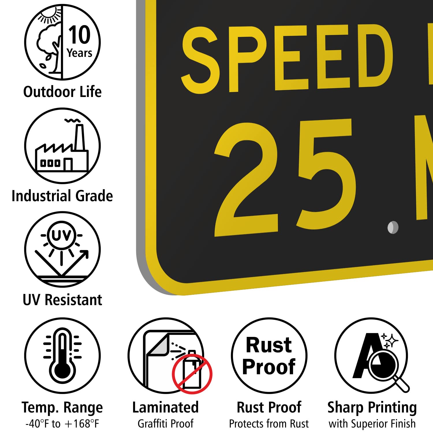 SmartSign "Slow Down - Speed Limit 25 MPH" Sign | 18" x 24" Aluminum