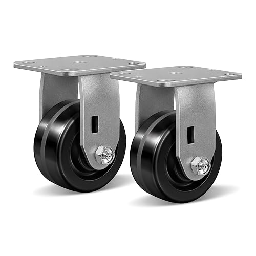 Miniatura 34 de Ruedas de alta resistencia de 6 x 2 pulgadas, ruedas industriales con gran capacidad de 1200 libras, resistencia a altas temperaturas: -50f a +250f.