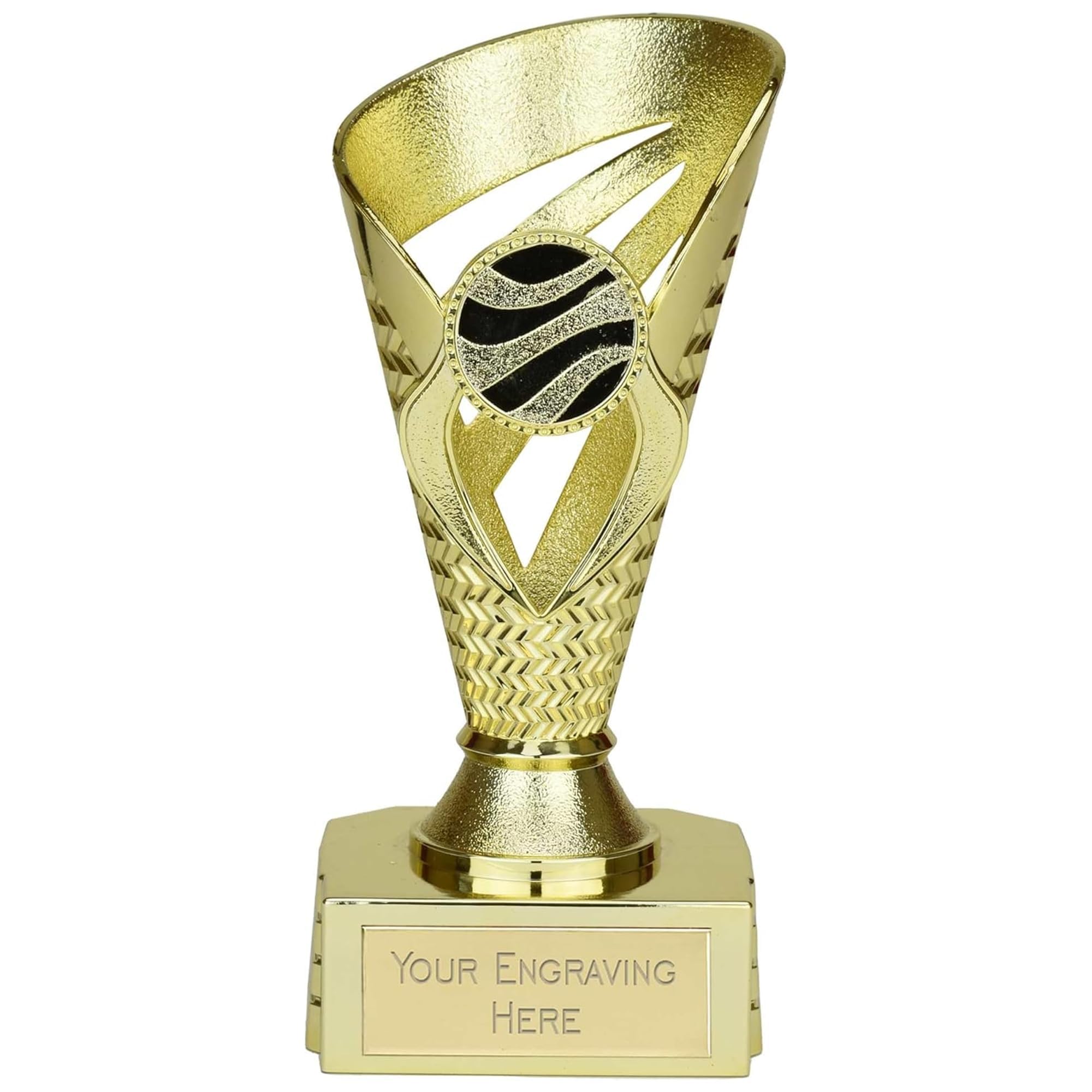 TROPHIESPLUSMEDALS Personalised Gold & Purple Trophy Cup - Voyager Collection, Free Engraving | 15cm | School & Adult Sports Award