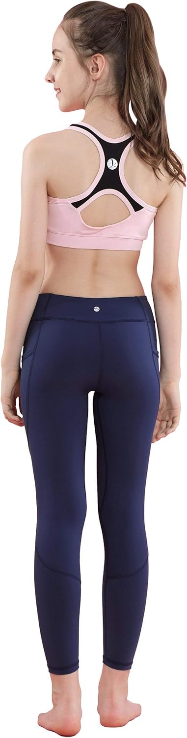 Willit Girl's Athletic Dance Leggings Youth Kid's Active Yoga Running Tights Compression Pants with Pockets : Sports & Outdoors