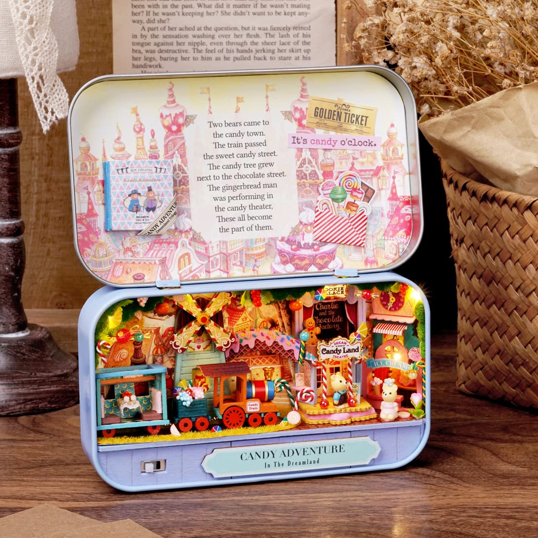 1:24 Scale Dollhouse Miniaturowe Meble Diy Zestaw Diy, Mini Tin Box Theatre Diorama Craft Set Dla Początkujących I Entuzjastów Rękodzieła (Q09)