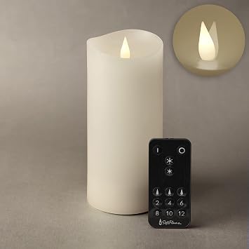Flameless LED Candles with Remote Control, 3"x 7.1"Flickering 3D Moving Flame Battery Operated Candles in Real Wax Shell for Indoor Use, Home Decor White