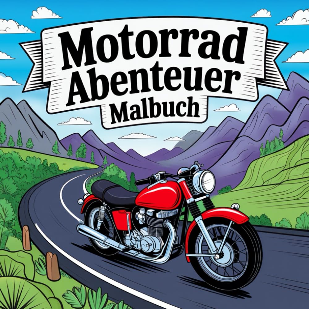 Motorrad Abenteuer Malbuch: 50 beeindruckende Motorradmotive zum Entspannen und Genießen