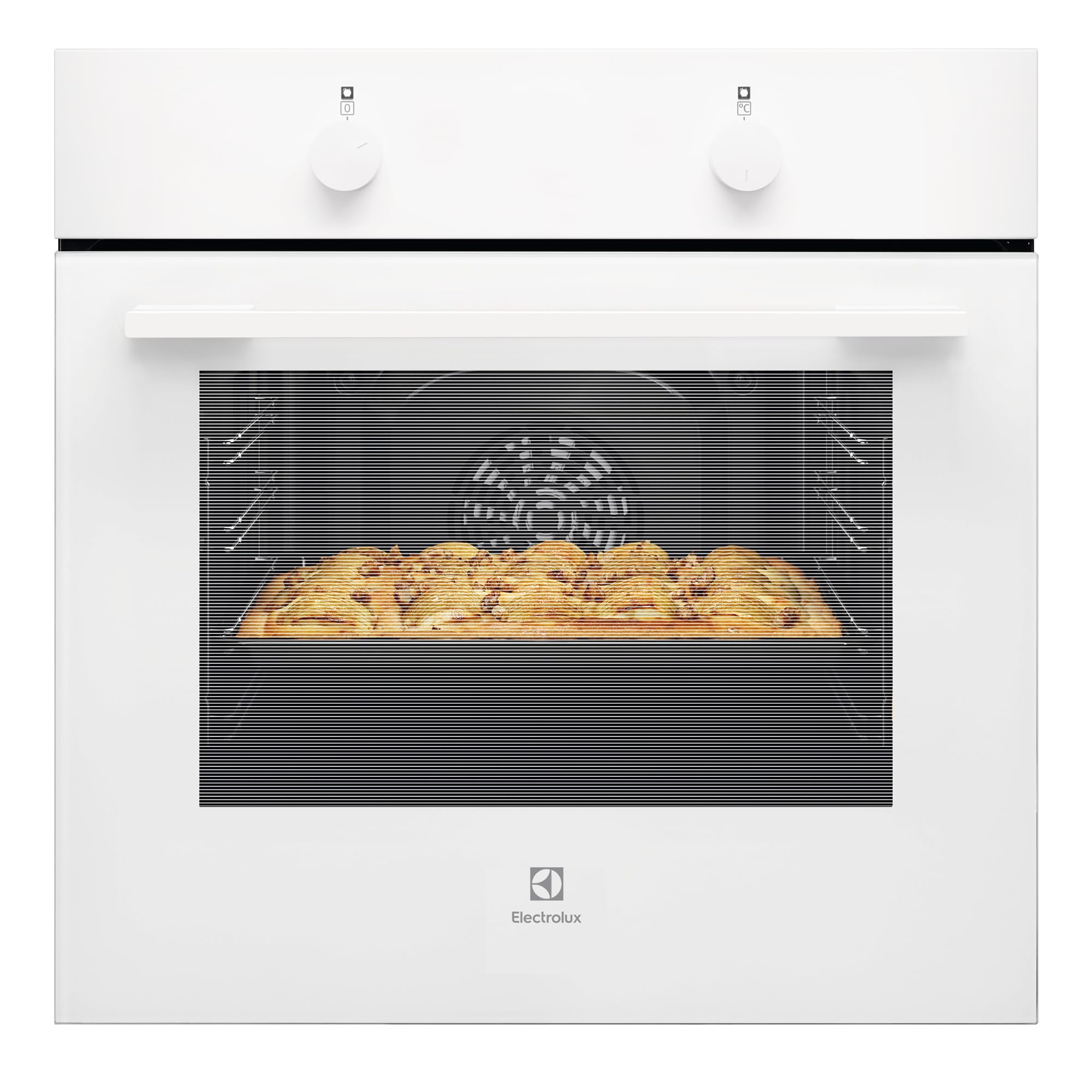 Electrolux CKB101W Horno Integrable Multifunción 60 cm, Limpieza AquaClean, 6 Funciones, Cavidad XXL, 58L Capacidad, Mandos Fijos, Puerta 2 Cristales, Blanco, Clase A