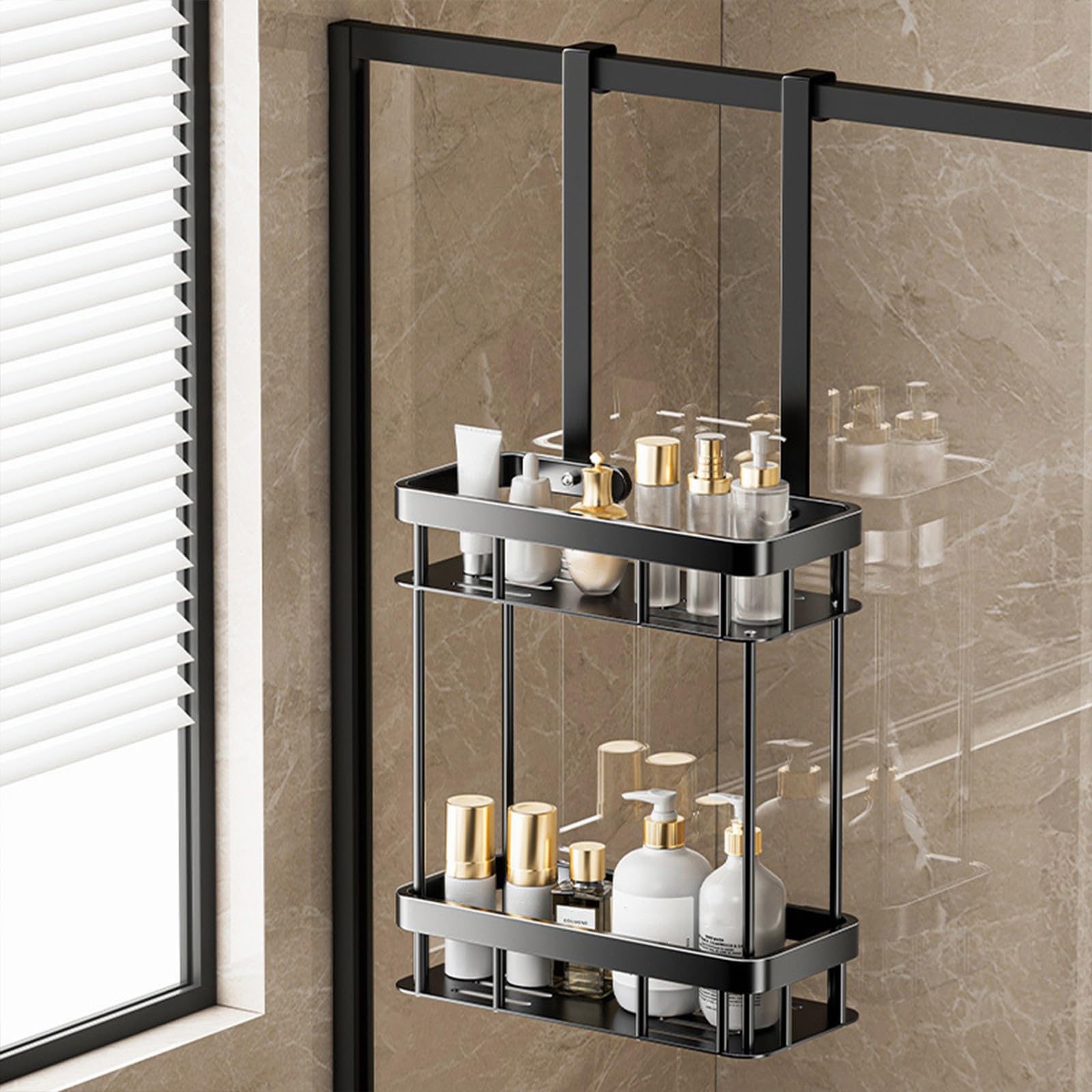 Shower Caddy Bathroom Organizers and Storage 2 Tier Over The Door Shower Caddy Large Capacity Organizer Sturdy Basket
