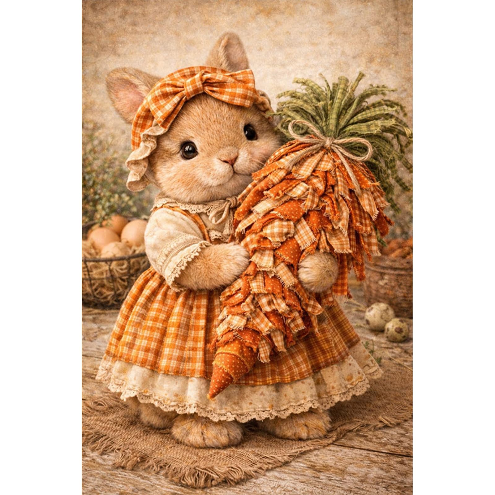 Poetrydraw G027 Diy Rabbit Paint By Numbers Kits Drawing Paintwork On Canvas 15.75X23.62inch Without Frame Canvas Oil Painting Number Painting For Beginners Adults Gift Home Wall Decor (G027)