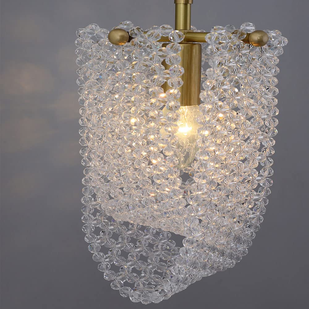 Droplight, Nordic Modern Interior Chandelier Cristal Tejido a mano Cadena Colgante Iluminación Luces colgantes Diseño de lujo Comedor Muebles Lámparas colgantes, Base E14 Made in China