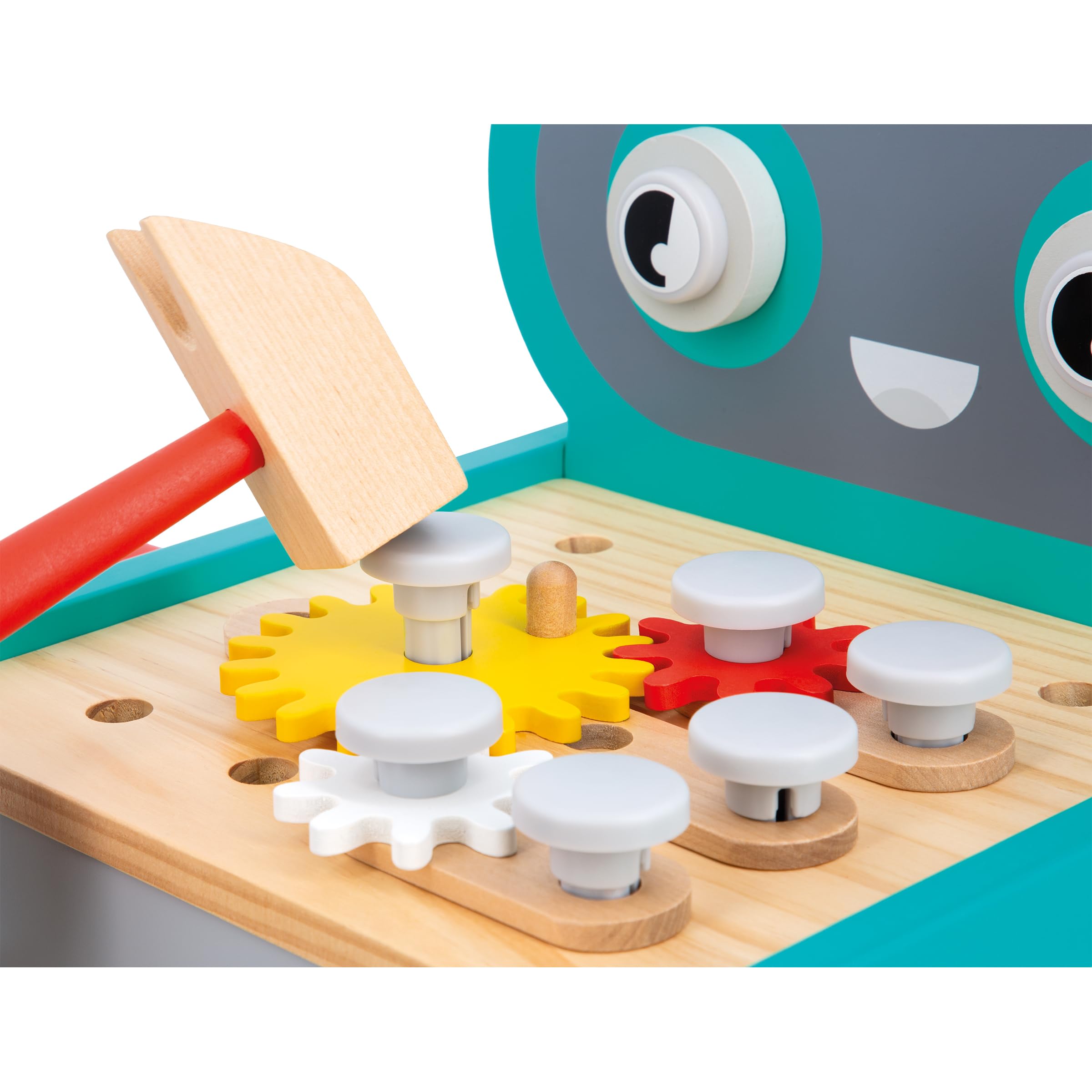 Janod - Wózek robot Brico'Kids - Dziecięca gra DIY - 38 akcesoriów + 3 narzędzia - Gra imitacyjna - Rozwija umiejętności motoryczne - Od 18 miesięcy, J06456