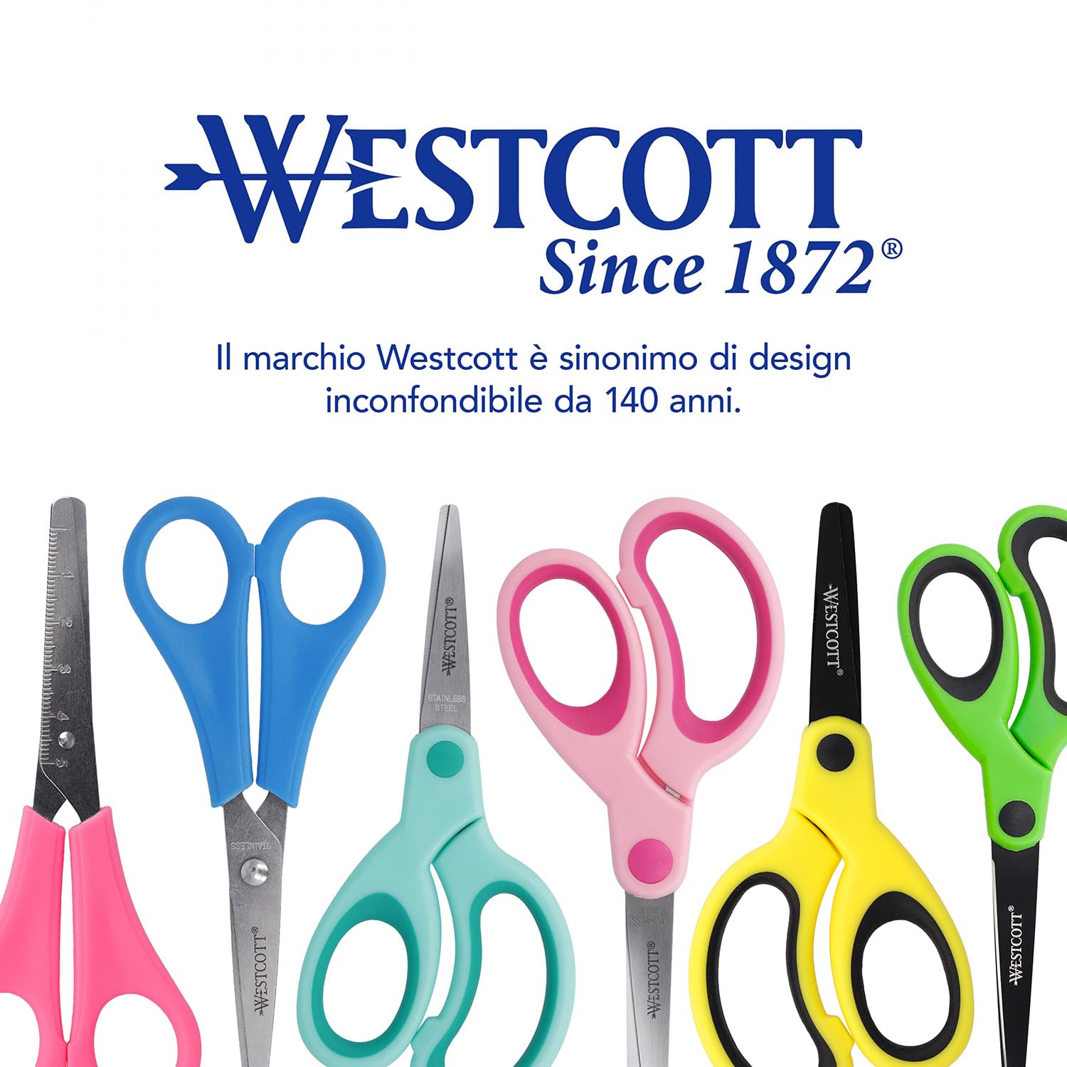 Westcott Forbici per bambini Softgrip turchese per mancini | Impugnatura ergonomica per bambini in età prescolare | 13 cm (5") ideali per le mani dei bambini | Punta arrotondata | E-21586 00