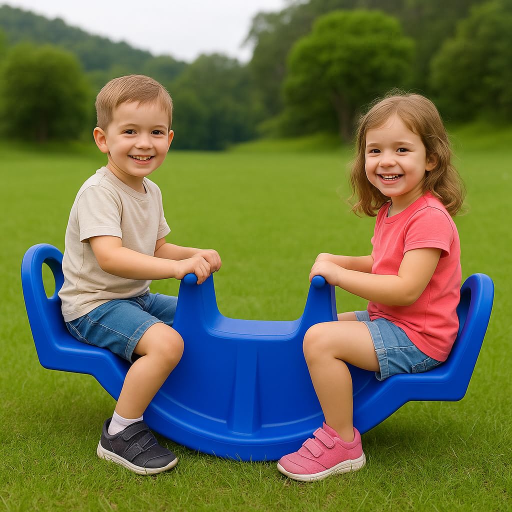 eHomeKart See Saw Rocker for Kids - Plastic See Saw Jumbo Rocker for Indoors and Outdoors - Perfect Toy for Boys and Girls of Age 1-8 Years - Dimesnsions: 118 X 32 X 45 Cm (Blue), 1 Count - Image 2 thumbnail
