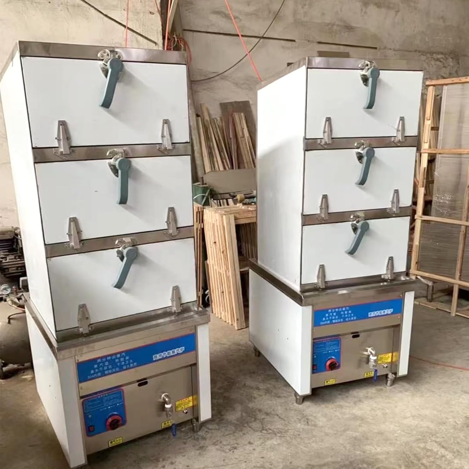 Commercial Gas Multi-Functional Energy-Saving Steam Furnace,Seafood Steamer,Gas Steam Cooking System-Gas Type:LNG/LPG,Rapid-Heating,High-Efficiency,For Kitchens & Catering (3 door(6 layer))