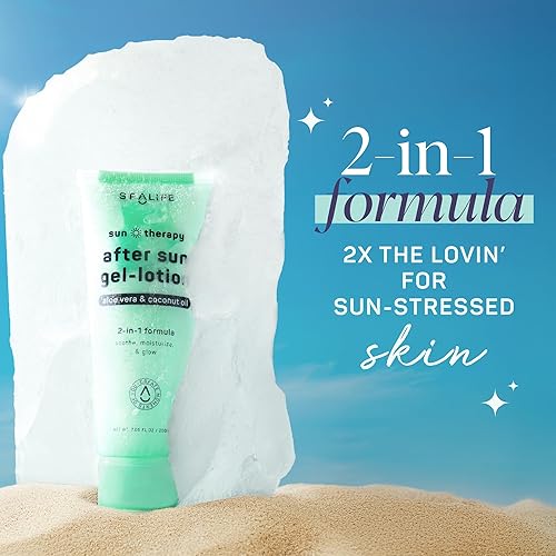 Miniatura 2 de SpaLife Loción e hidratante en gel para después del sol para el alivio de quemaduras solares, fórmula dos en uno, infundida con aloe, aceite de coco