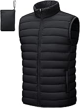Cotrasen Men's Puffer Lightweight Vest Packable Outerwear Vest Warm Winter Outdoor Sleeveless Jacket for Travel Running