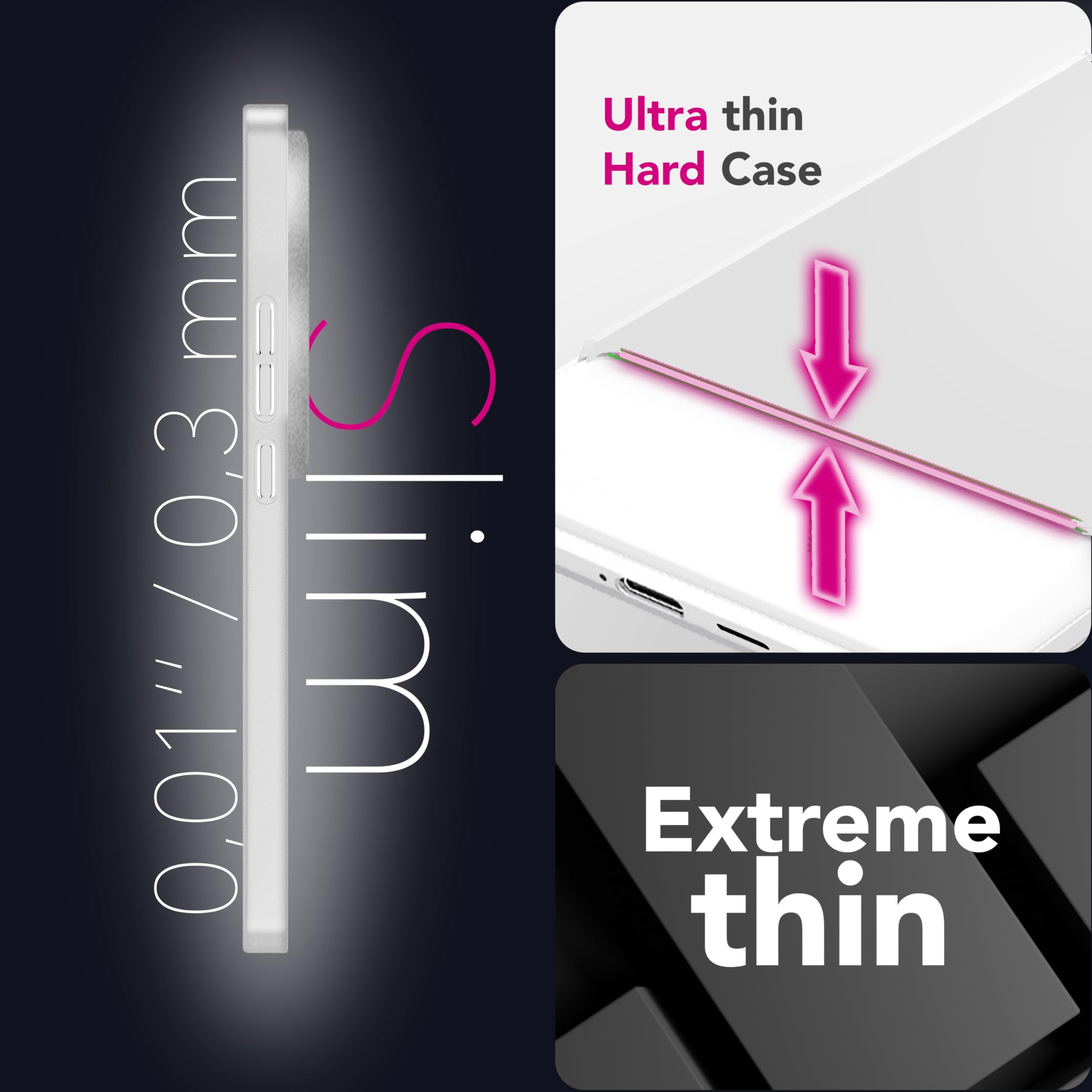 NALIA Custodia Rigida Ultra Sottile per Xiaomi 12 / 12X - Anti-Impronta & 0.5mm Fino - PUREFIT (Opaca & Leggera) - Marchio Tedesco, Colore:Pink