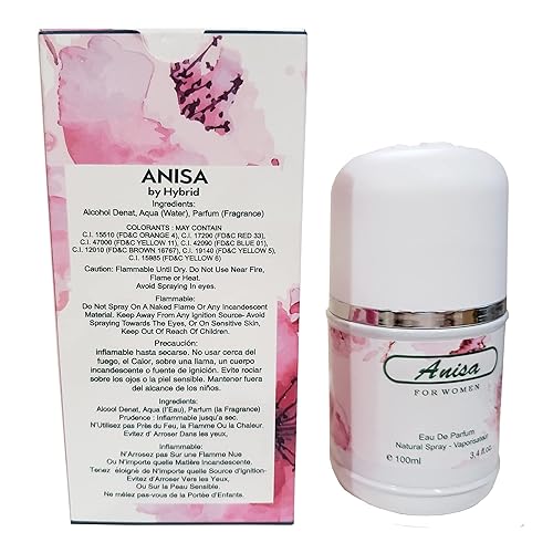 Miniatura 7 de Hybrid & Company Fragancia Anisa para mujer, Eau De Parfum Natural Spray Aroma Floral Fresco, 3.4 Fl Oz