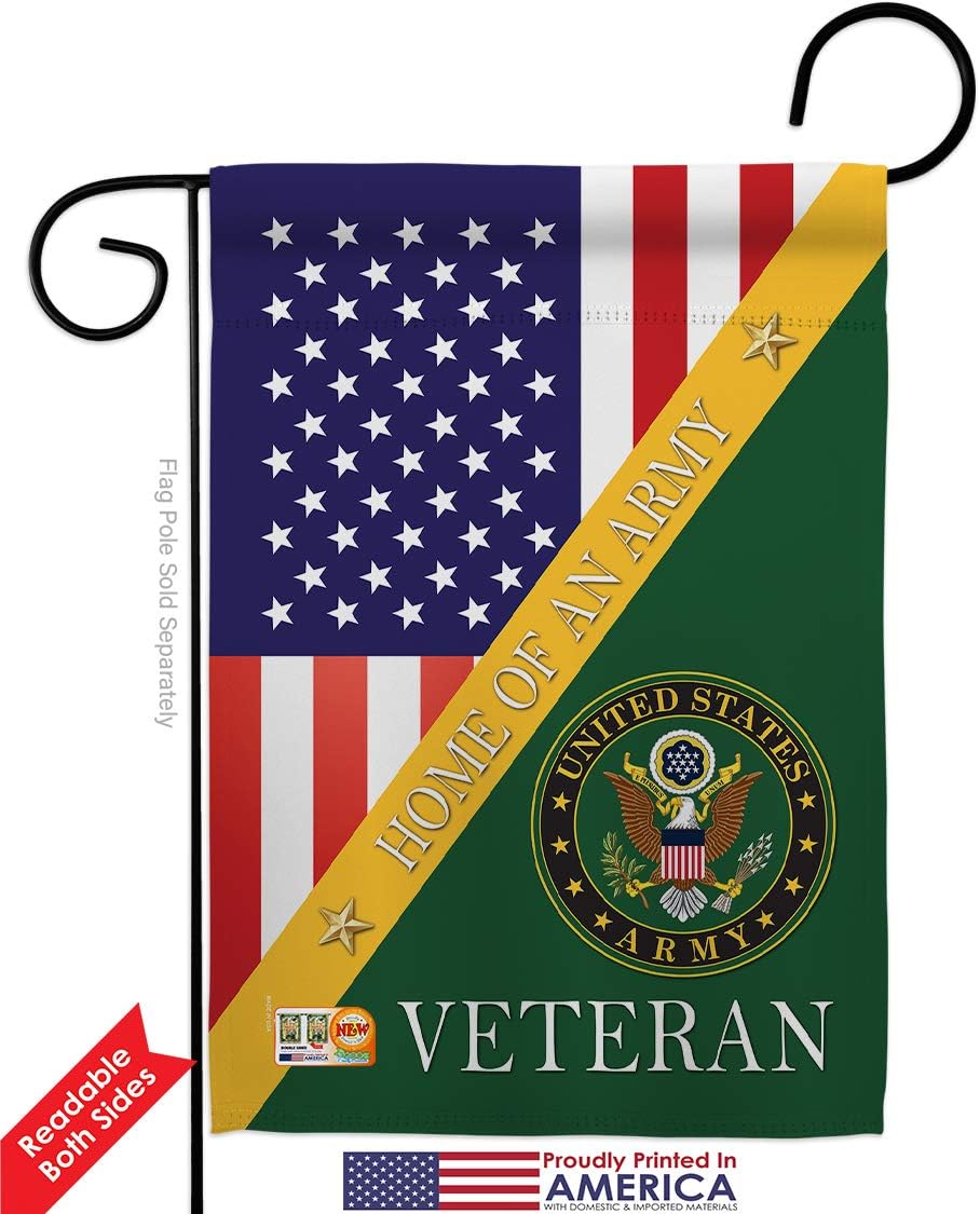 Army Home of Garden Flag Armed Forces Rangers United State American Military Veteran Retire Official Small Decorative Gift Yard House Banner Double-Sided Made In USA 13 X 18.5