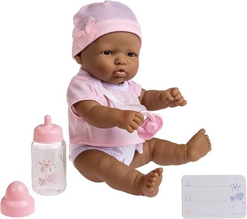 Miniatura 9 de La Newborn JC Toys Nursery  Juego de regalo de muñeca de 7 piezas  Muñeca afroamericana realista de 12 pulgadas con accesorios  Rosa  A partir de 2