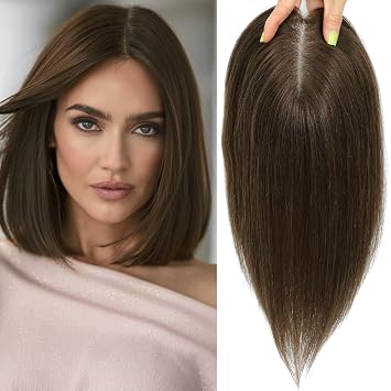 12inch Hair Toppers for Women with Thinning Hairpieces for Women 12 inch Medium Brown Toppers 4.8 * 4 Wiglets Hairpieces for Thinning Hair
