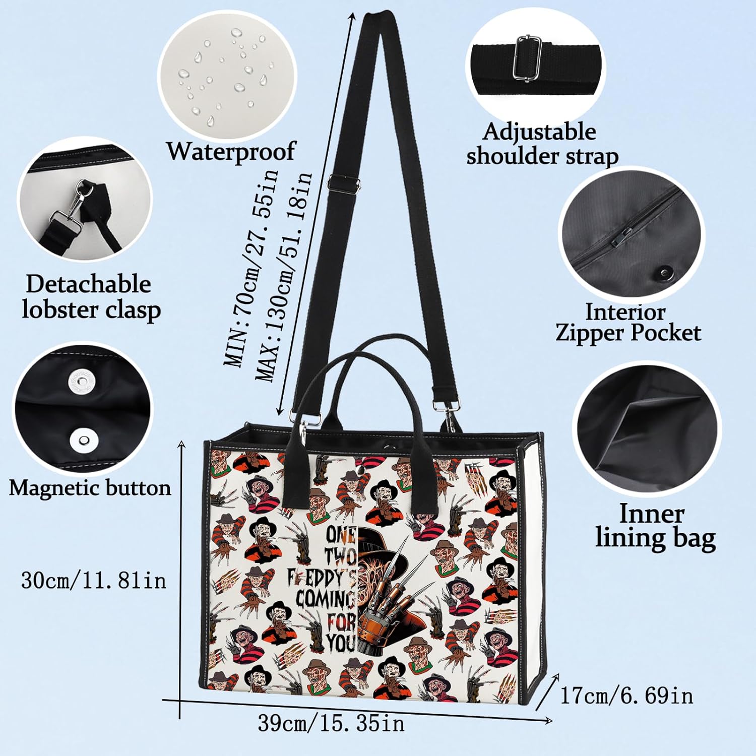 BWWKTOP Dream Stalker​​ Crossbody Bag Slasher Inspired Gifts Horror Killer Shoulder Bag Horror Movie Merch