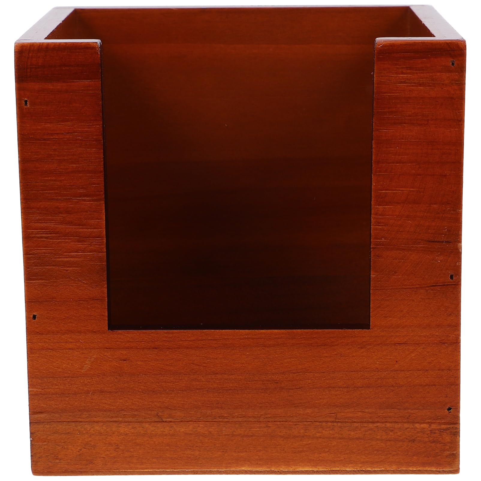 Unomor Vintage Wooden Recipe Card Holder Square Dessert Insert Card Storage Box Card Organizer for Kitchen