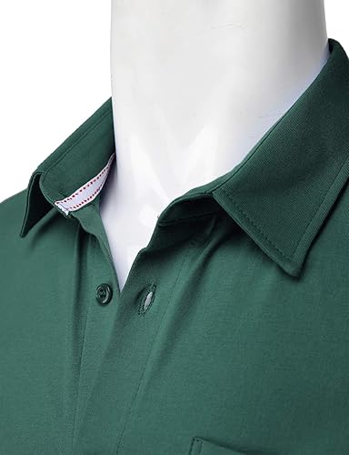 Miniatura 4 de H2H Camisas casuales de algodón ajustadas para hombre, camisa de manga largacorta con botones