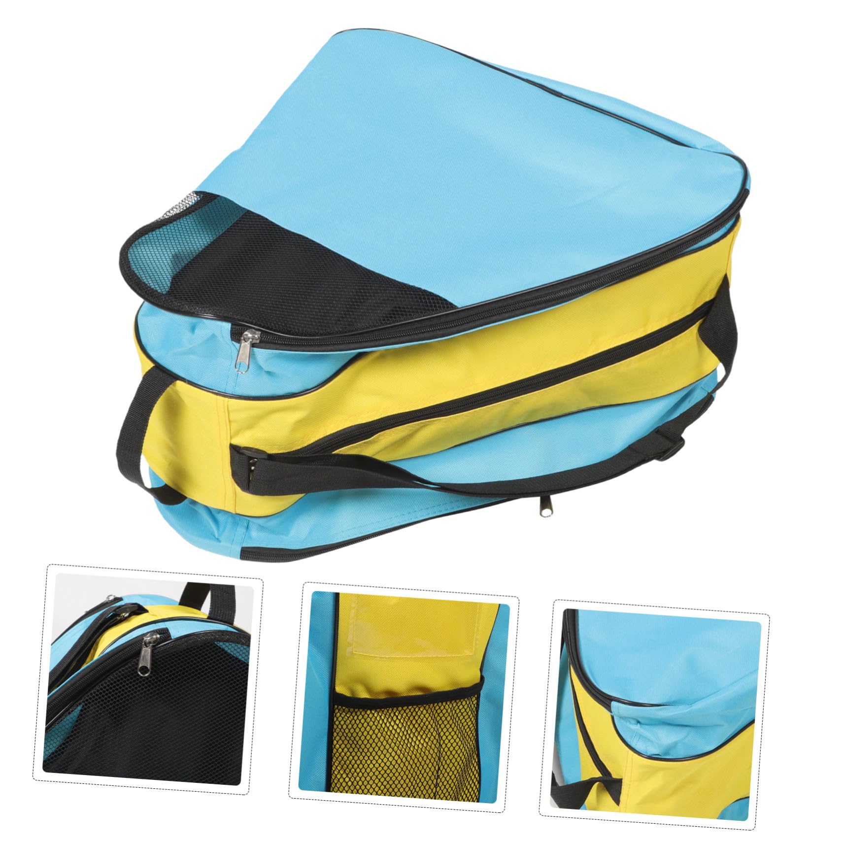iplusmile Borsa Porta Pattini a Rotelle in Nailon, Borsa Organizer | Busta Porta Oggetti Zip, Pratica da Portare, Formato Doppio Blu e Giallo
