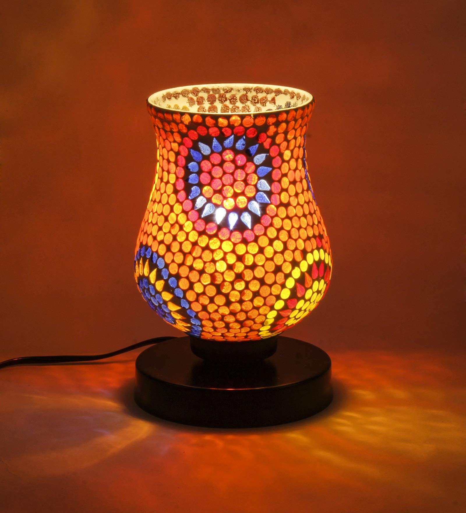 Devansh L208, Multicolor Mosaic Glass Table Lamp (Medium, Multicolor) 2