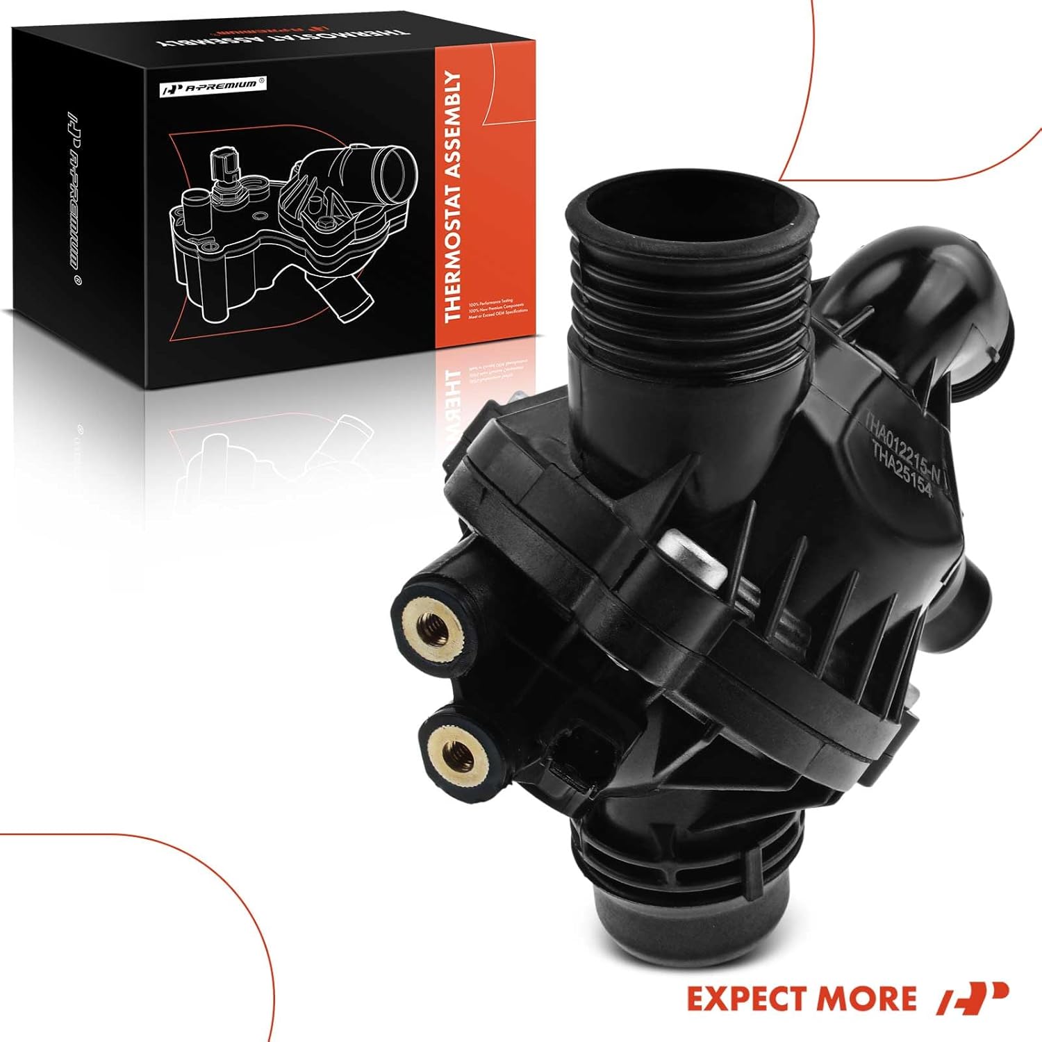 A-Premium Engine Coolant Thermostat Housing Assembly Compatible with BMW E70 X5 2007-2010 E71/E72 X6 2008-2010 3.0L