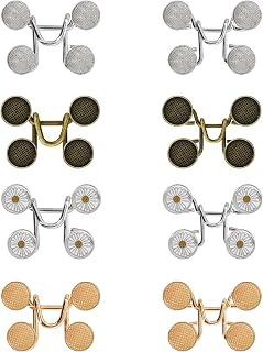 40 Pieces Adjustable Waist Buckle Extender for Jeans Set 4 Styles 2 Sizes No Sewing Required Reusable Jean Buttons Pant Waist Tightener for Replacement Jean Button for Pants