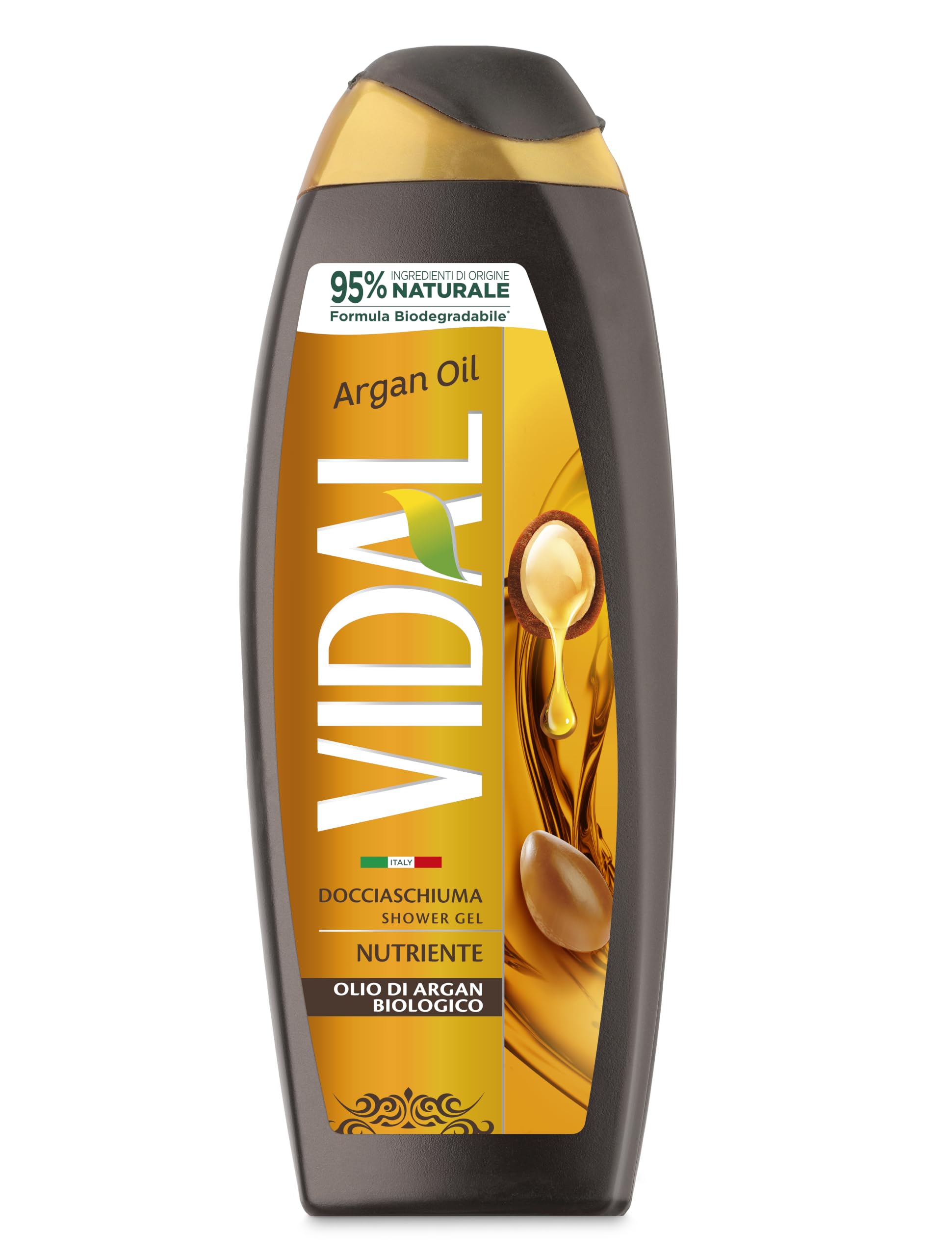 Vidal - Docciaschiuma Argan Oil, Formula Nutriente, con Olio di Argan, Dermatologicamente Testato, 250ml