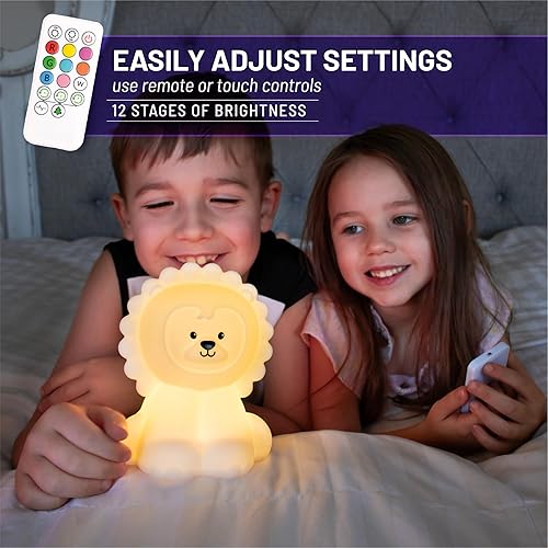 Miniatura 69 de Lumipets Benny The Bear - Luz nocturna de silicona blanda para niños Bonita luz nocturna con control remoto y control táctil para niñas y niños