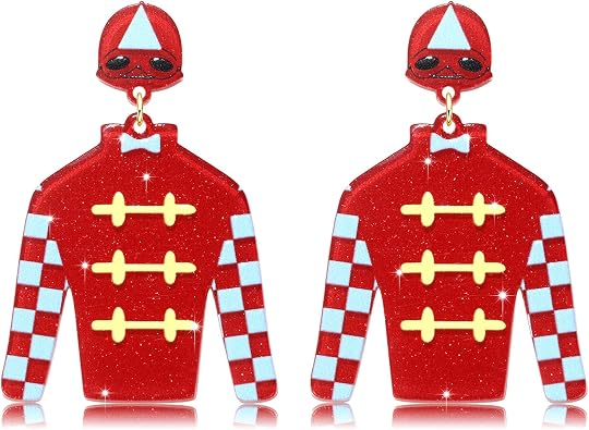Derby Riding Suit Earrings Crystal Glitter Derby Race Horse Suit Drop Dangle Earrings for Women