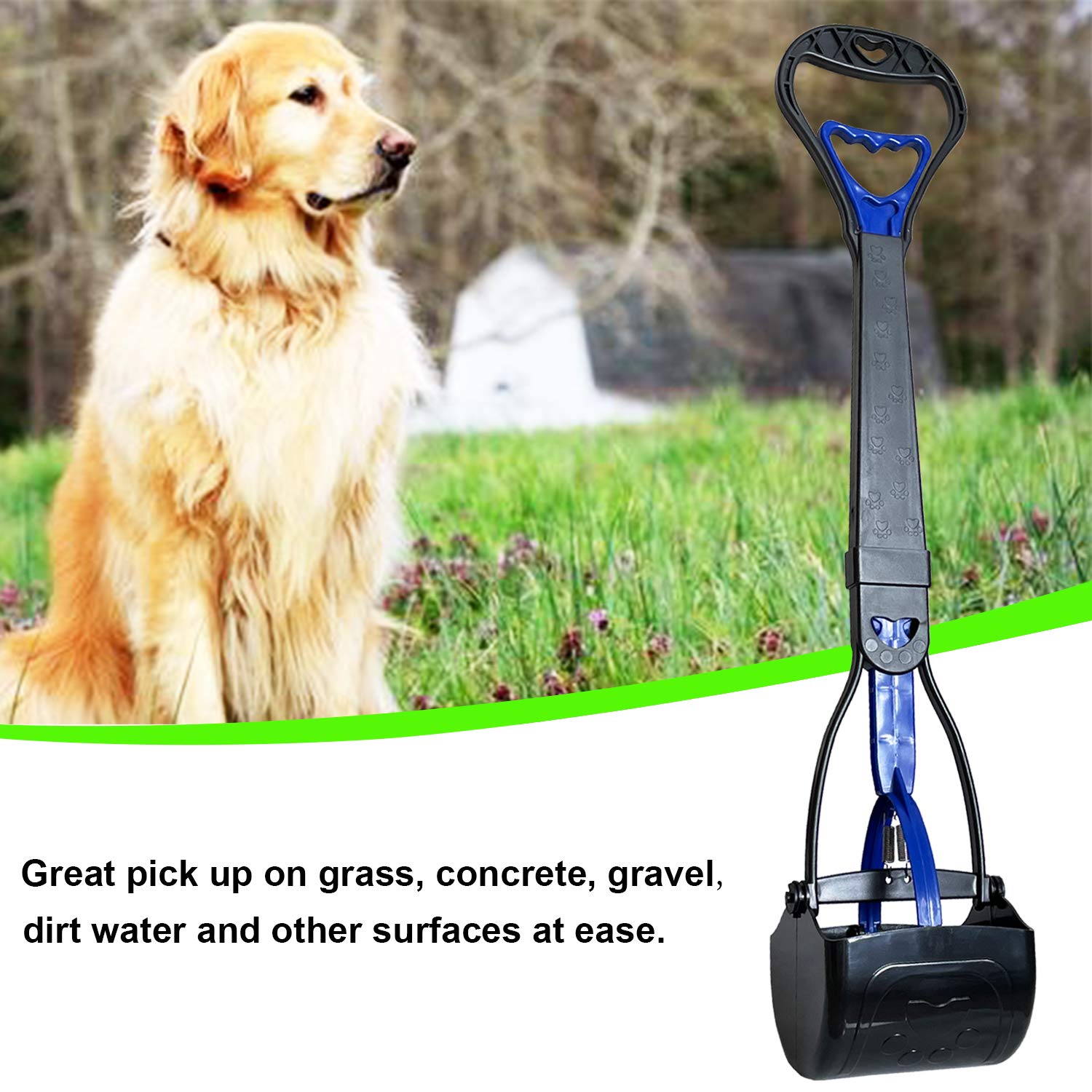 PPOGOO Hundekotschaufel – Faltbar, 61,7 Cm Griff, Für Alle Untergründe