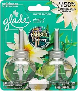 Glade PlugIns Scented Oil Air Freshener Refill - Limited Edition | Bamboo Bliss Song Scent - 2 Count Oil Refills Per Package (0.67 Ounce Each) - Pack of 2 Packages