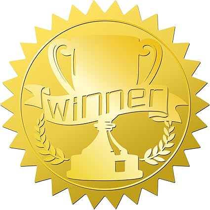 Amazon.com: CRASPIRE Winner Trophy 408Pcs Gold Foil Embossed Stickers 2 ...
