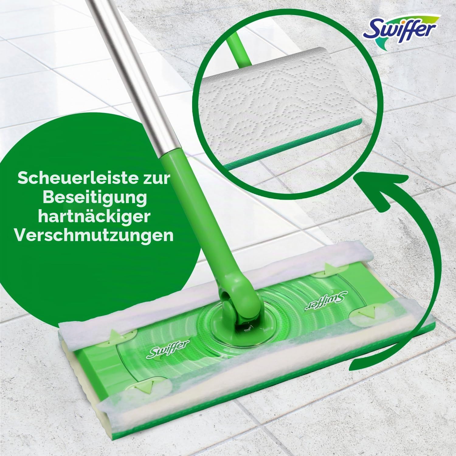 Swiffer Sweeper Trocken und Nass, Allzweck-Bodenwisch- und Reinigungs-Starter-Set mit strapazierfähigen Tüchern, enthält: 1 Bodenwischer, 19 Nachfülltücher