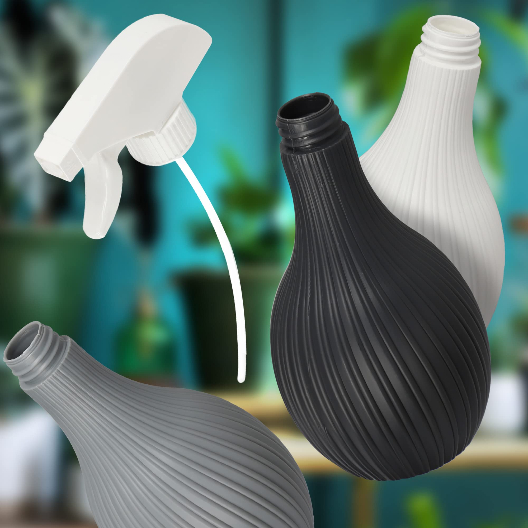 KADAX Ręczny spryskiwacz z tworzywa 600 ml, biały, do podlewania roślin, zraszania kwiatów, prac ogrodowych, sprzątania i użytku fryzjerskiego, kulisty ergonomiczny zbiornik