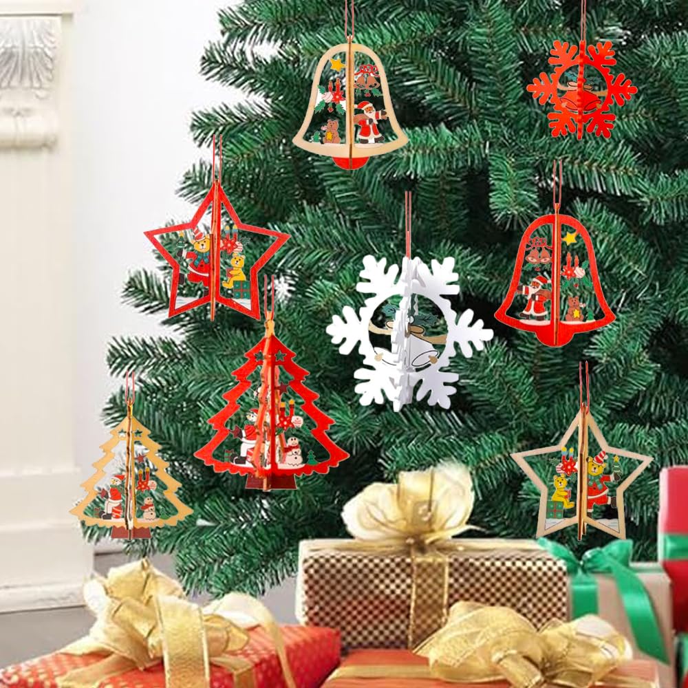 Large Christmas Decorations, Christmas Tree Ornaments Decor Home Decor Ornaments for Kids, Xmas Gifts, Party,New Year Door Wall Hanging Decorations 8 PCS